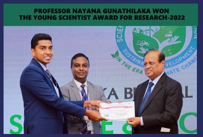 Prof.Nayana Gunathilaka won the Young Scientist Award for Research- 2022