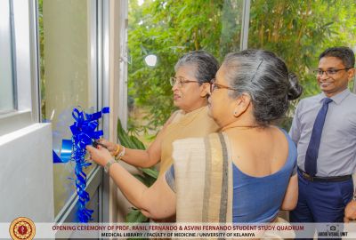 Opening of new study area for students: "Prof  Ranil Fernando & Asvini Fernando Student Study Quadrum"